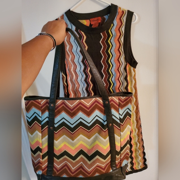 Missoni for Target ZigZag Chevron Sweater Dress XL & Matching Tote Bag - Picture 3 of 13